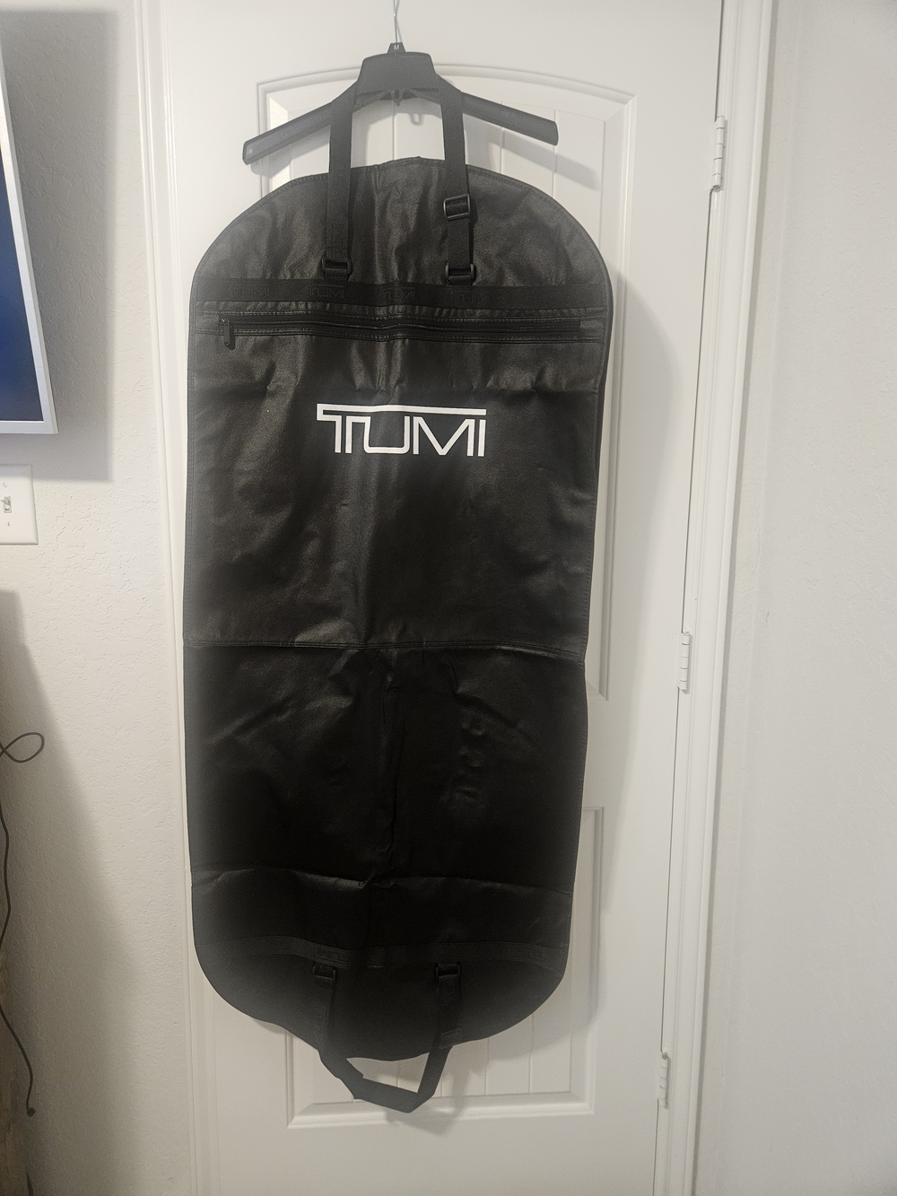 Tumi Black Garment Bag with Front Zip Pocket